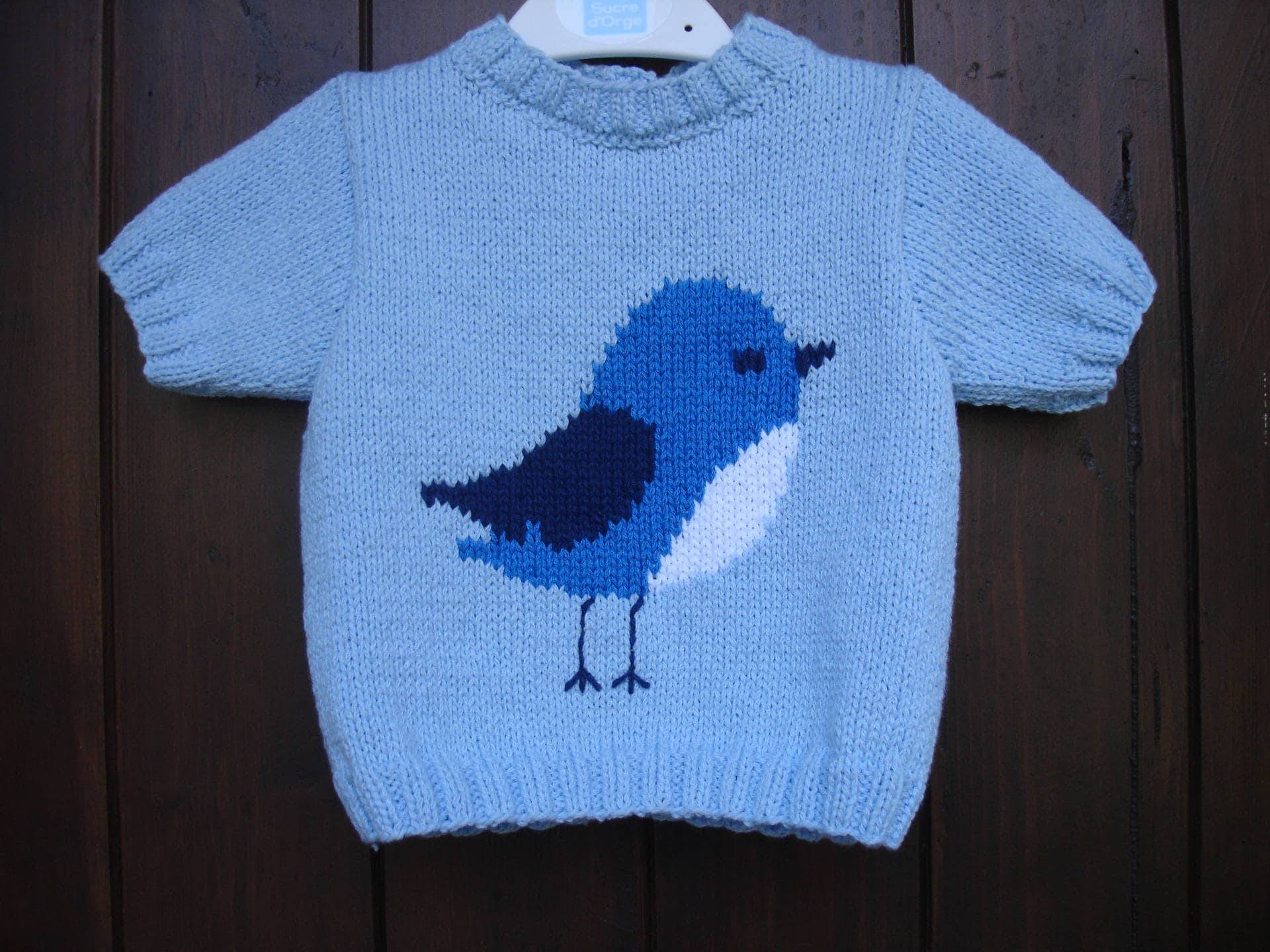 Pullover Bh Baby Geburt Vogel Muster Bis 1 Jahr von souricettecreation