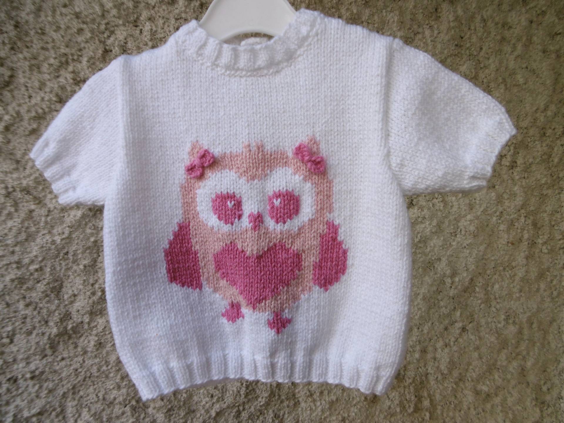 Pullover Bh Baby Muster Eule Von Geburt Bis 2 Jahre von souricettecreation