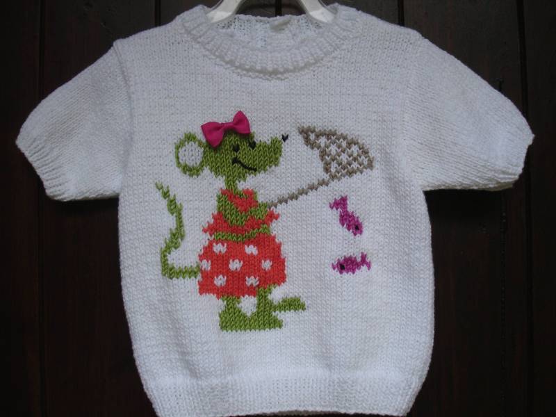 Pullover Brassierebebe Und Kind Kurzarm Gestrickt Hand Muster-Baumwollmaus Von 6 Bis 24 Monate Pullover Brassierebebe Und Kind Kurzarm Gestrickt Hand Muster-Baumwollmaus Von 6 Bis 24 Monate von souricettecreation