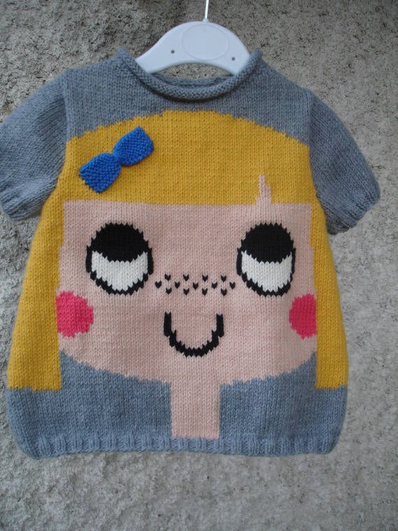 Pullover Kind Von 2 Jahren Bis 6 Jahre Alt Mädchen Muster 100% Handgefertigt von souricettecreation