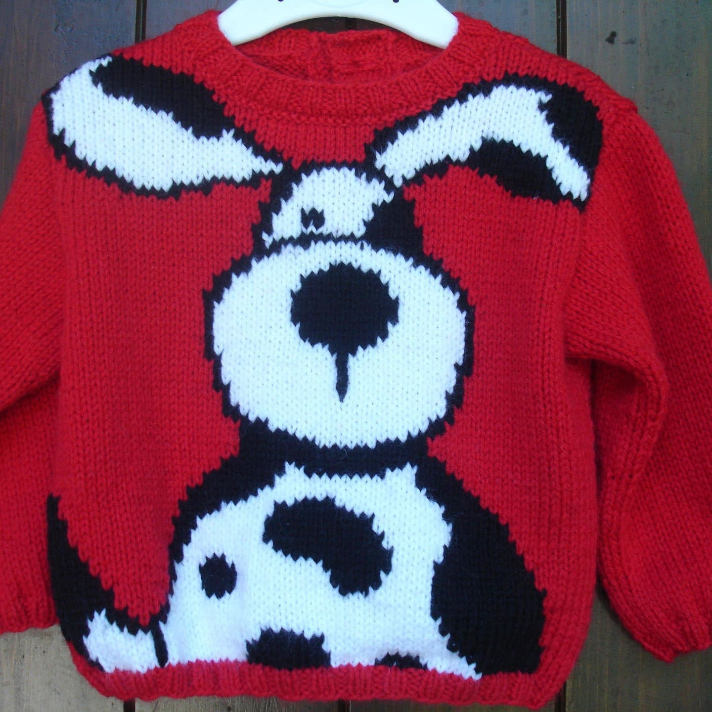 Roter Oder Blauer Baby - Und Kinderpullover Von 1 Bis 6 Jahren Mit Hundemotiv 100 % Handgefertigt von souricettecreation