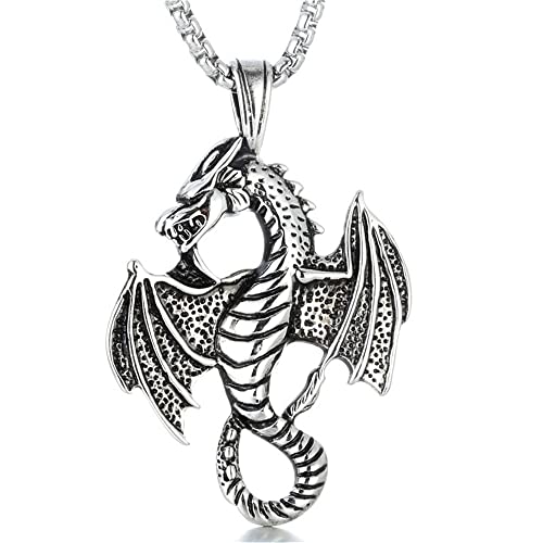 southbankstore Personalisierte Halskette mit wildem Tierdrachen, Drachenschmuck, unendlicher Charm, Freundschaftskette, Anhänger, Geschenk, Zink von southbankstore