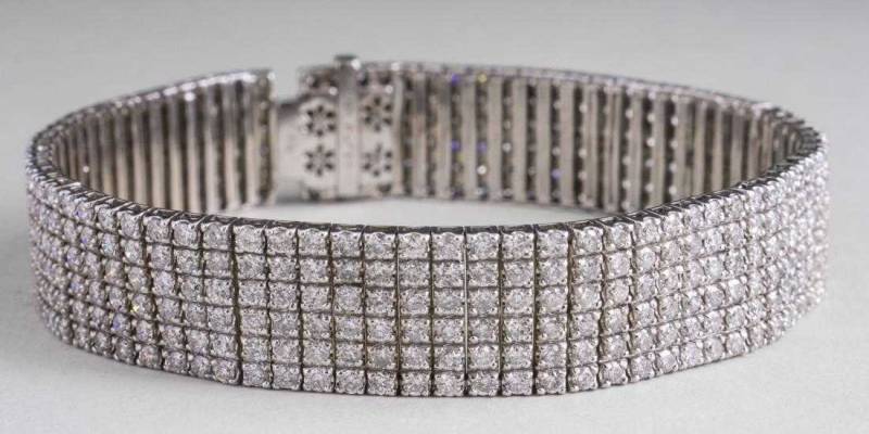 14 Karat Weißgold Diamant Armband von southseapearlco