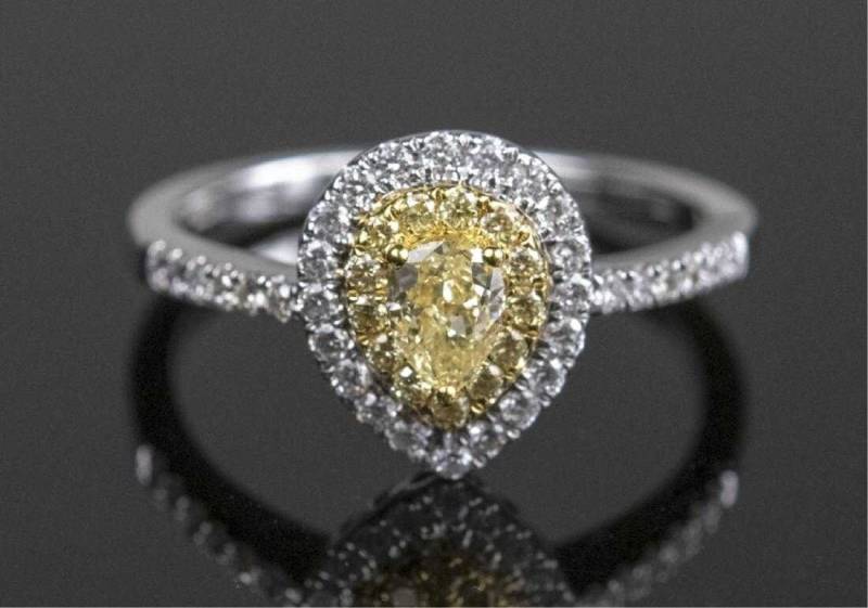 Gelbe Birne Diamant-Ring Gelbe Birne Diamant-Ring von southseapearlco