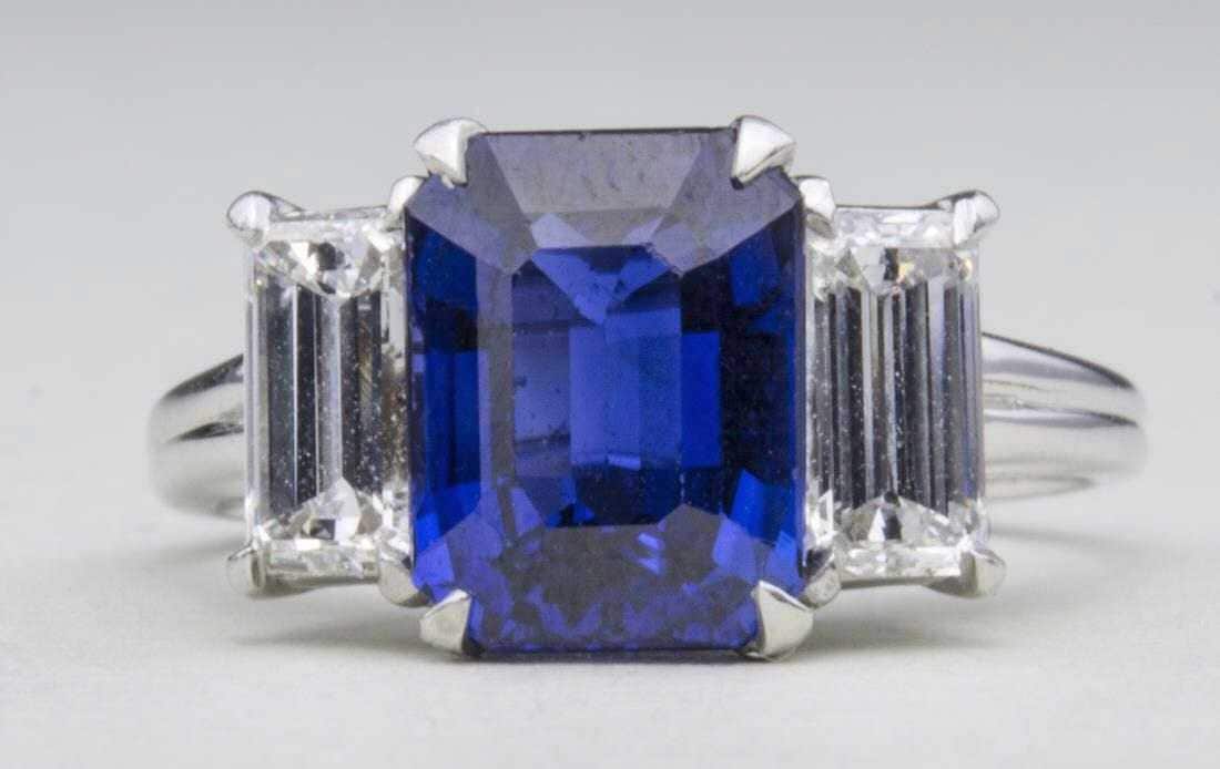 Oscar Heyman Saphir Und Diamant Ring von southseapearlco