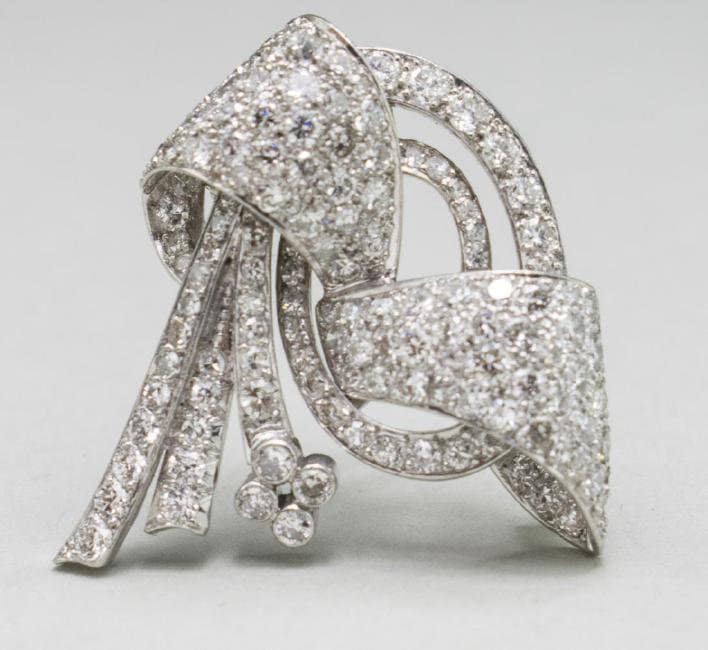 Platin Diamant Brosche von southseapearlco