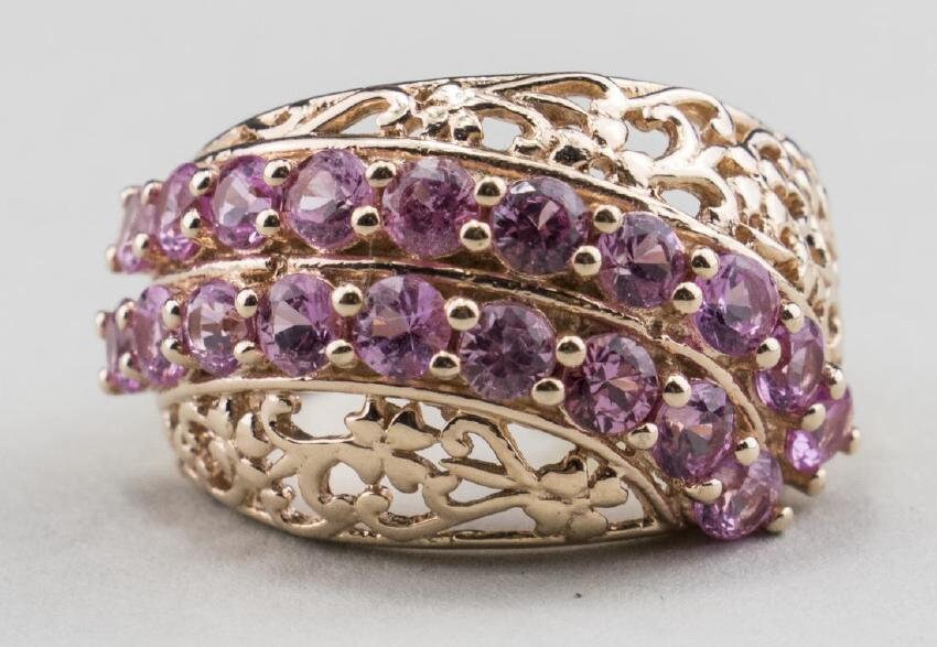Rosa Saphir-Ring von southseapearlco