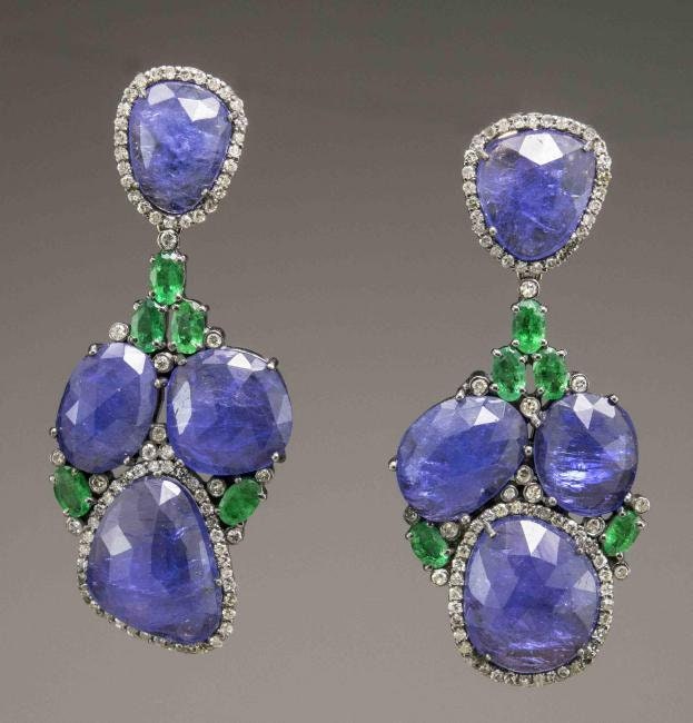 Tanzanit Und Smaragd Ohrringe Tanzanit Und Smaragd Ohrringe von southseapearlco