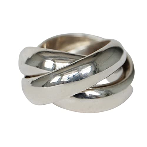 Sovats Classic Trinity Ring Statement Solid 925 Sterlingsilber, Größe 60 von Sovats