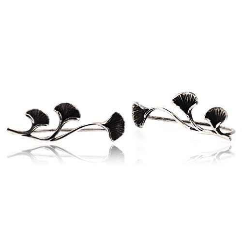 Sovats Damen Ginkgo Blatt Ohrring 925 Sterlingsilber von Sovats