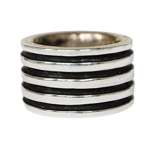 Sovats Line Schwarz Oxidierter Statement Ring Solid 925 Sterlingsilber Mit Oxidierter Oberfläche, Größe 66 von Sovats