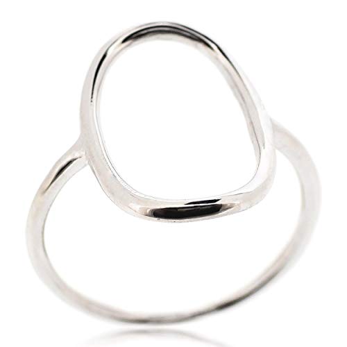 Sovats Damen Lange Offener Kreis-Ring 925 Sterlingsilber, Größe 56 von Sovats