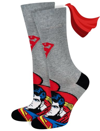DC Comics The Batman Superman Lustige Socken Herren Baumwolle Herrensocken 40-45 Superman 1 Paar von soxo