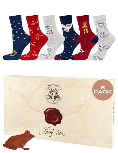 Wizarding World Harry Potter Socken Herren Damen Geschenke Für Frauen Männer 6 Paar 35-40 Umschlag von soxo