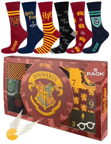 Wizarding World Harry Potter Socken Herren Damen Geschenke Für Frauen Männer 6 Paar 40-45 Hogwarts von soxo