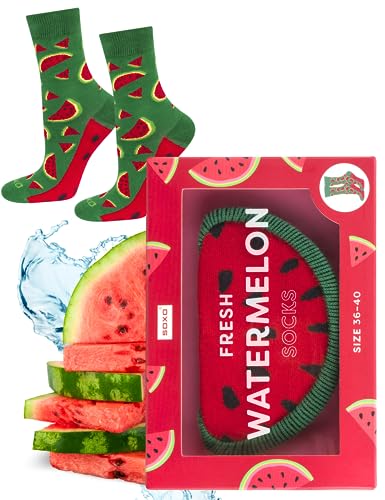 soxo Avocado Lustige Geschenke Für Männer Damen Socken Herren Lgbtq Pride Regenbogen 36-40 Wassermelone von soxo