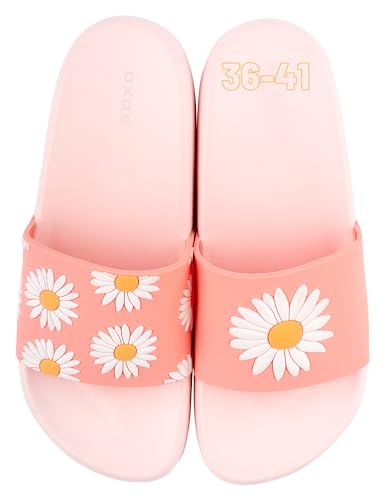 soxo Bunte Badelatschen Damen Comfort Flip Flops Badeschlappen Bunt Zehentrenner 40-41 Gänseblümchen von soxo