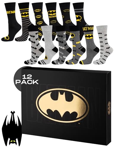soxo DC Comics Batman Socken Herren Lustige Geschenke Für Männer Geschenkideen Geschenkbox 40-45 Batman 12 Paar soxo DC Comics Batman Socken Herren Lustige Geschenke Für Männer Geschenkideen Geschenkbox 40-45 Batman 12 Paar von soxo