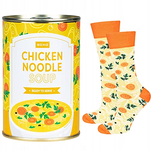 soxo Suppe In Dose Geschenke Für Frauen Damen Socken Herren Lustige Geschenk Für Männer 40-45 Chicken Soup von soxo
