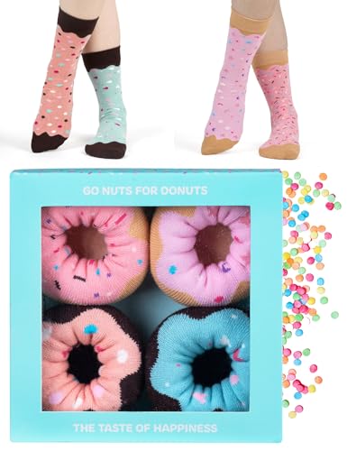 soxo Donut Socken Damen Geschenke Für Frauen Lustige Geschenk Bunte Damensocken 35-40 2 Paar von soxo