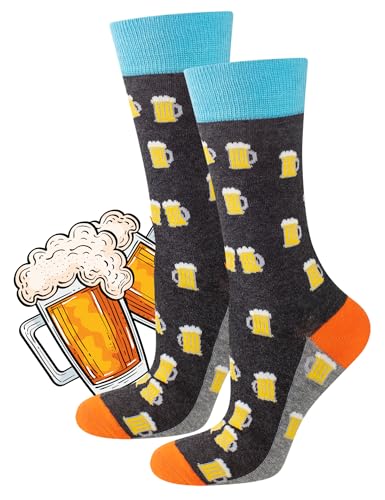 soxo Fahrrad Socken Herren Sommer Herrensocken Baumwolle Socks Men Lustige Laufsocken 40-45 Kleines Bier von soxo