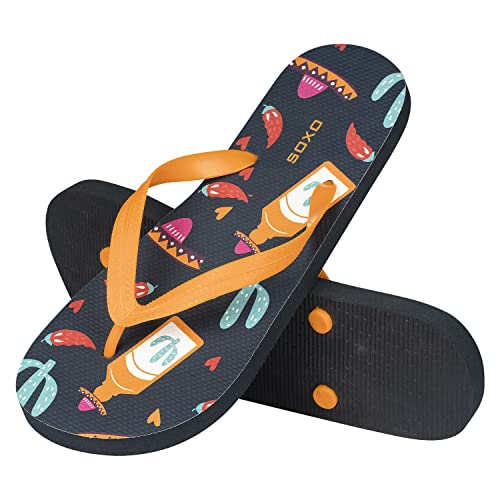 soxo Flip Flops Herren Bunte Zehentrenner Sommer Latschen Lustige Badeschlappen Bunt 42-43 Mexiko von soxo