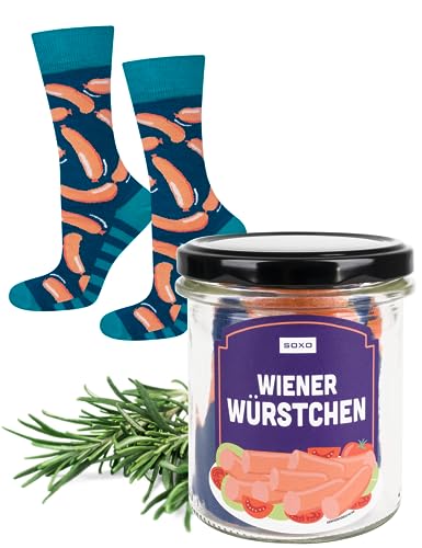 soxo Glas Socken Damen Geschenke Für Männer Herren Socks Geschenk Für Frauen 35-40 Würstchen von soxo