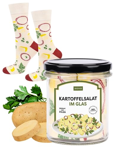 soxo Glas Socken Damen Geschenke Für Männer Herren Socks Geschenk Für Frauen 40-45 Kartoffelsalat von soxo