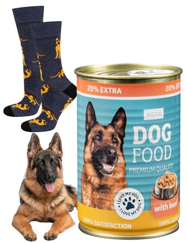 soxo Hundefutter Socken Herren Lustige Geschenke Für Damen Hund Baumwolle Socks 35-40 Deutscher Schäferhund von soxo