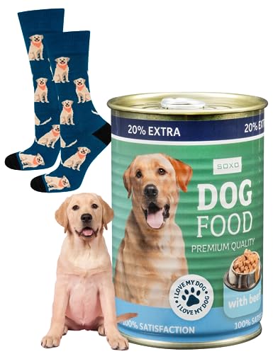 soxo Hundefutter Socken Herren Lustige Geschenke Für Damen Hund Baumwolle Socks 35-40 Labrador von soxo