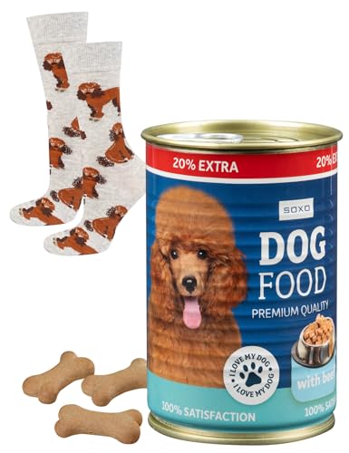 soxo Hundefutter Socken Herren Lustige Geschenke Für Damen Hund Baumwolle Socks 35-40 Pudel von soxo