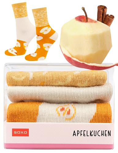 soxo Cupcake Eis Damen Socken Geschenke Frauen Lustige Geschenk Bunte Damensocken 35-40 Apfelkuchen 1 Paar von soxo