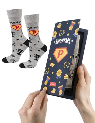 soxo Papa Geschenk Socken Herren Geschenke Für Männer Lustige Socks Men Baumwolle 40-45 von soxo