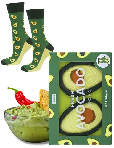 soxo Avocado Eiscreme Lustige Geschenke Für Männer Damen Socken Herren Lgbtq Pride Regenbogen Socks 36-40 Avocado von soxo