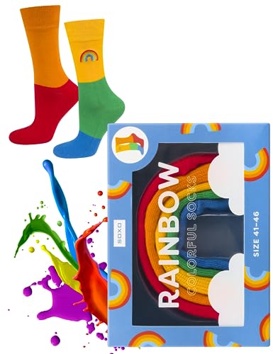 soxo Avocado Lustige Geschenke Für Männer Damen Socken Herren Lgbtq Pride Regenbogen 36-40 Regenbogen von soxo