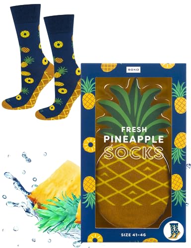 soxo Avocado Lustige Geschenke Für Männer Damen Socken Herren Lgbtq Pride Regenbogen 41-46 Ananas von soxo