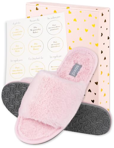 soxo Plüsch Hausschuhe Damen Lustige Geschenke Pantoletten Für Frauen Slipper Sommer Geschenk 37/38 Rosa von soxo