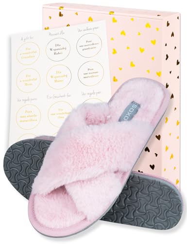 soxo Plüsch Hausschuhe Damen Lustige Geschenke Pantoletten Für Frauen Slipper Sommer Geschenk 37/38 Rosa von soxo