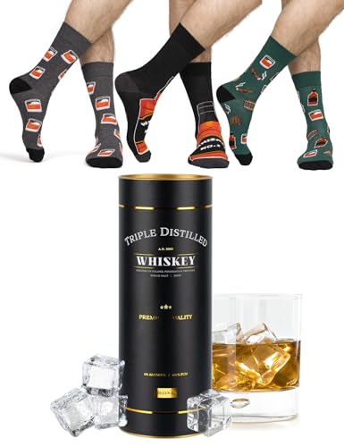 soxo Premium Socken Herren Whiskey Geschenke Männer Lustige Geschenk Socks Men Baumwolle 40-45 Whisky 3 Paar von soxo