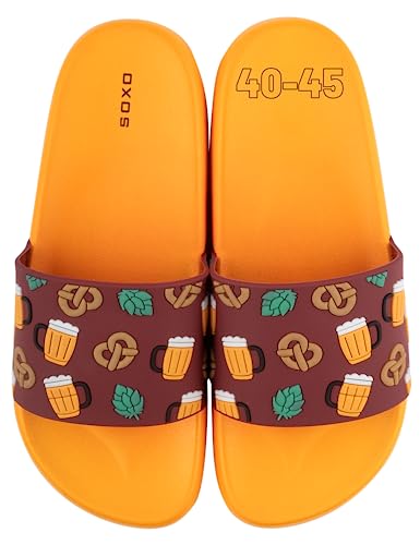 soxo Bier Badelatschen Herren Bunte Flip Flops Lustige Badeschlappen Latschen Bunt 40-41 Biere von soxo