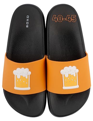 soxo Bier Badelatschen Herren Bunte Flip Flops Lustige Badeschlappen Latschen Bunt 44-45 Bier von soxo