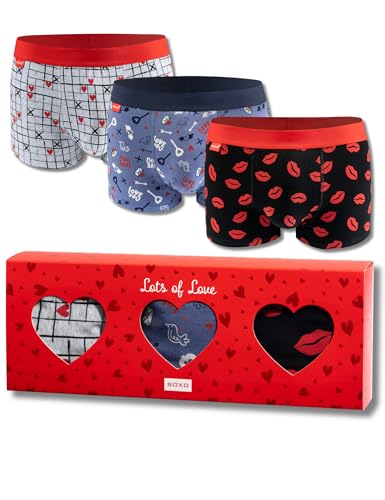 soxo Valentinstag Boxershorts Herren Unterhosen Lustige Geschenke Männer 3 Stück 2 Größen L von soxo