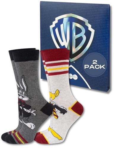 soxo Warner Bros Looney Tunes Lustige Socken Herren Bugs Bunny Herrensocken Duffy Baumwolle Socks 40-45 2 Paar von soxo