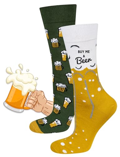 soxo Lustige Socken Herren Bier Geschenke Für Männer Bunte Herrensocken Lustig Socks Men 40-45 Buy Me A Beer von soxo