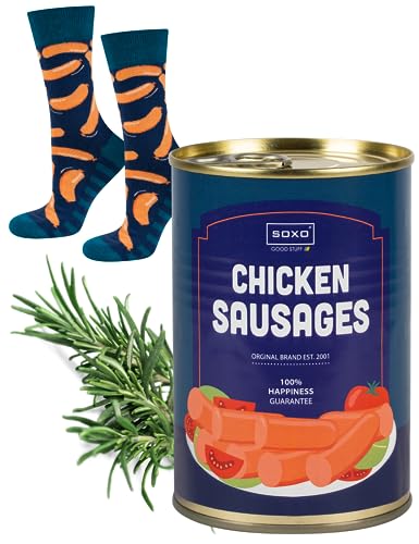soxo Dose Socken Herren Geschenke Für Männer Lustige Geschenk Sommer Socks Men Baumwolle 40-45 Würste von soxo