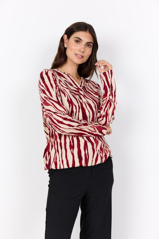 soyaconcept Langarmbluse - SC-FELICITY AOP 522 – Damenbluse mit abstraktem Print von soyaconcept