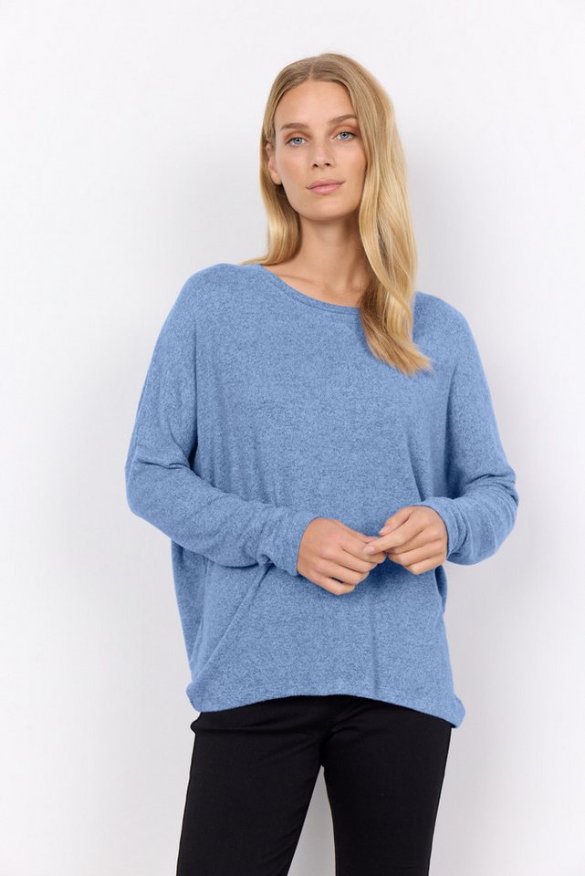 soyaconcept Rundhalsshirt SC-BIARA 1 bequemer Pullover, elastische Viskose-Qualität in melierter Optik von soyaconcept