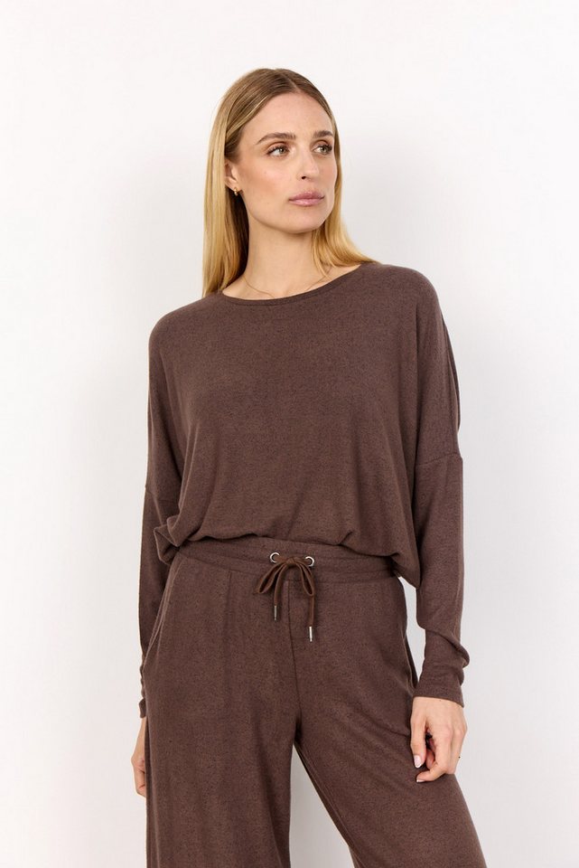soyaconcept Rundhalsshirt SC-BIARA 1 bequemer Pullover, elastische Viskose-Qualität in melierter Optik von soyaconcept