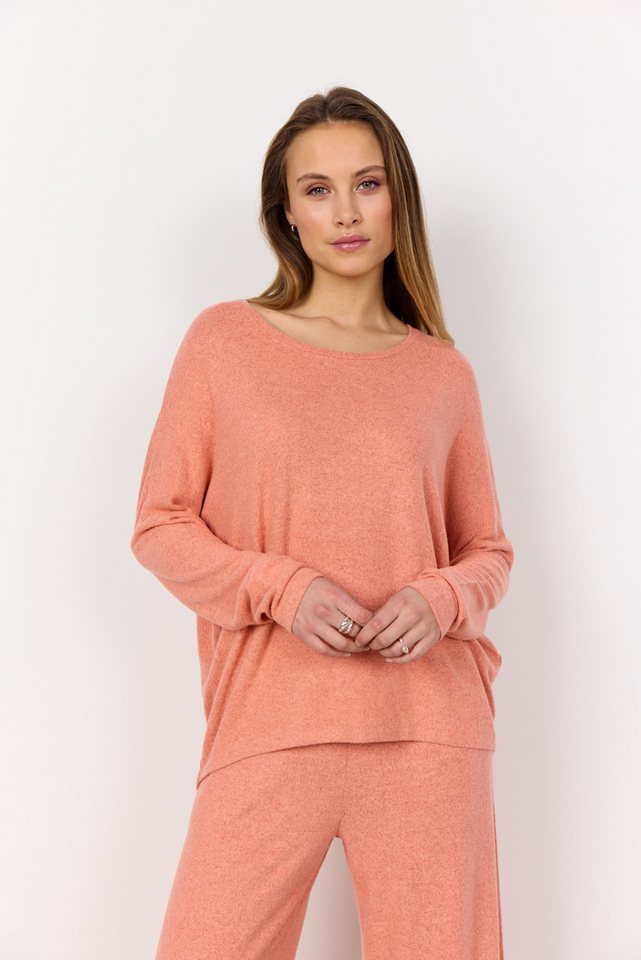 soyaconcept Rundhalsshirt SC-BIARA 1 bequemer Pullover, elastische Viskose-Qualität in melierter Optik von soyaconcept