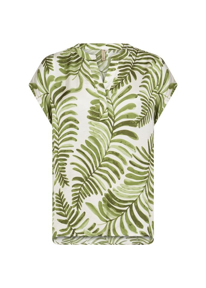 soyaconcept Shirttop - Kurzarmbluse in tropischem Print von soyaconcept